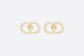 Dior Petit CD Cubic Zirconia Gold Stud Earrings