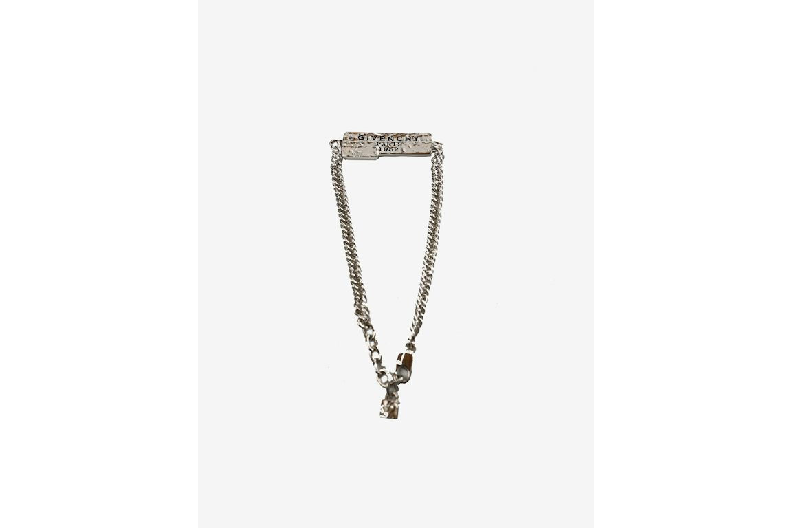 Givenchy Tape Silvery Chain Bracelet Brass
